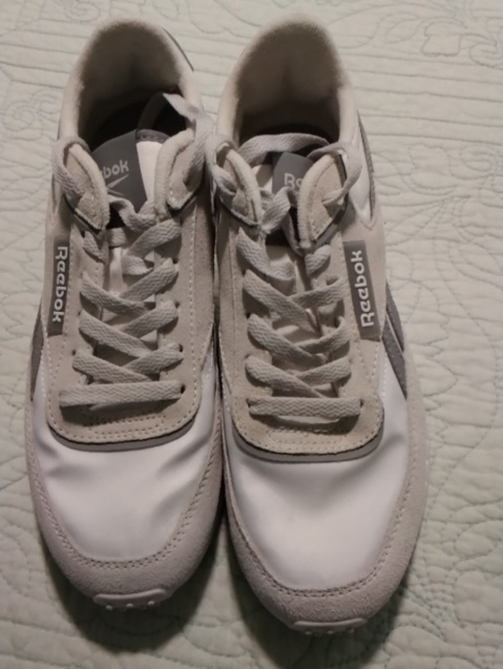 Reebok White and Light Gray Casual Sneakers